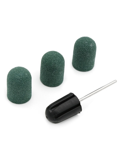 Set suport si 3 bucati smirghel rezerva pentru freza unghii, 16*25mm, verde, granulatie 120