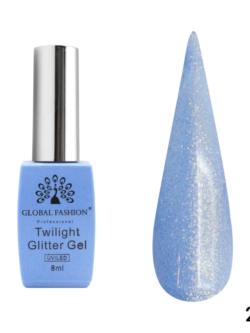 Oja semipermanenta Twilight Glitter 8ml, 206