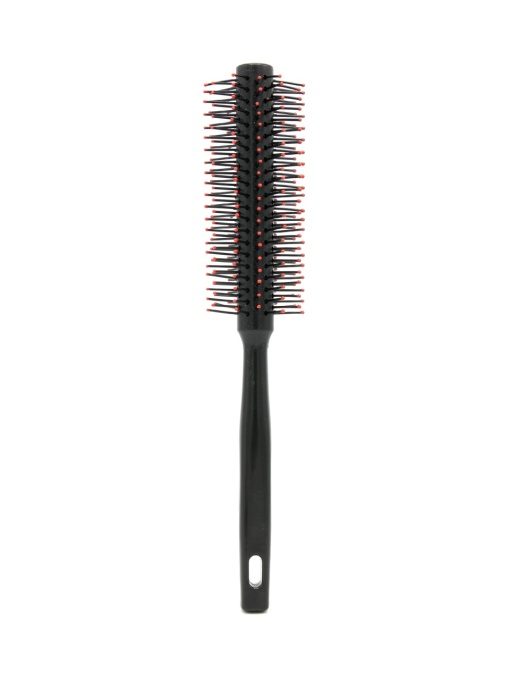 Perie de par, circulara, 8510, negru/rosu