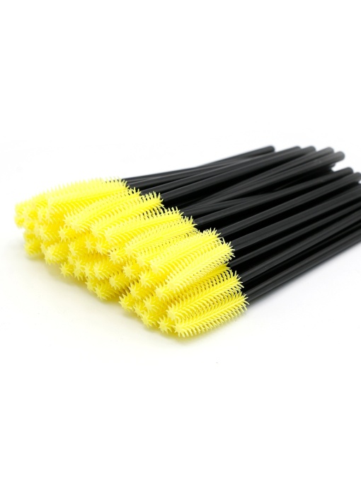 Set perii pentru extensii gene, 50 bucati, galben/negru