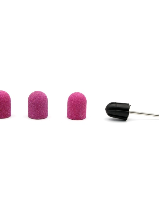 Set suport si 3 bucati smirghel rezerva pentru freza unghii, 13*19mm, liliac, granulatie 100
