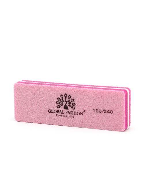 Buffer pentru unghii, mini, granulatie 180/240, culoare roz