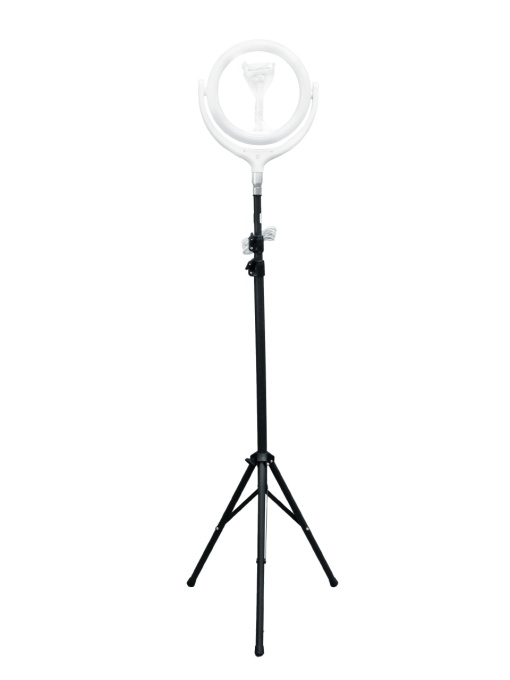 Lampa circulara cu trepied, Led F-539A, USB, suport telefon