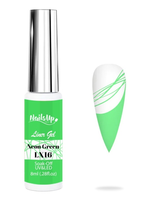 Liner Gel , NailsUp, 8 ml LX16, Neon Green