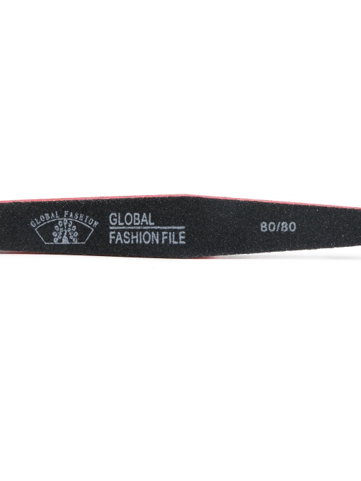 Pila pentru unghii Global Fashion, romb, neagra, granulatie 80/80