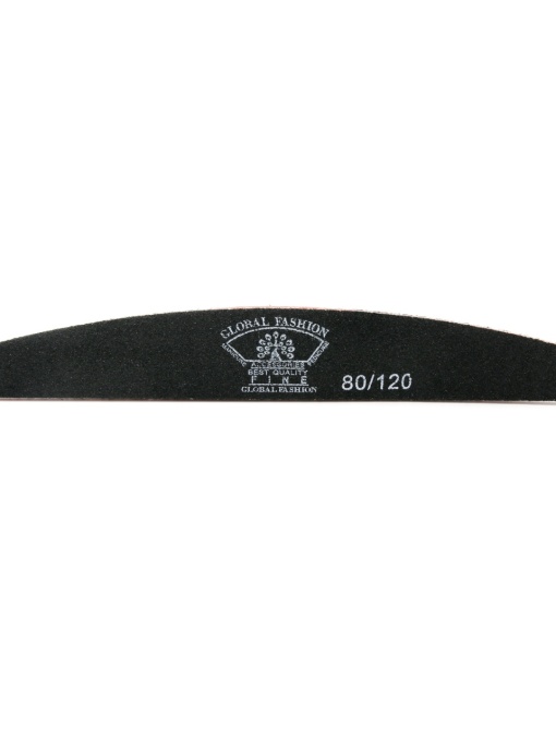 Pila unghii G11 Global Fashion, semiluna, neagra, granulatie 80/120