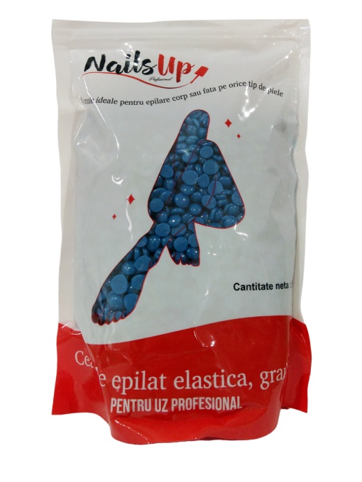 Ceara Epilat NailsUp, Elastica, Granule - Azulene, Albastru 500g