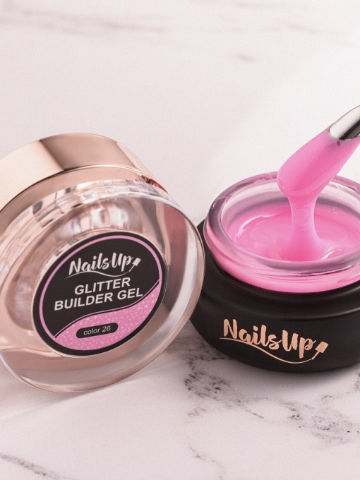 Gel Constructie Unghii Autonivelant Glitter NailsUp 30g - 26