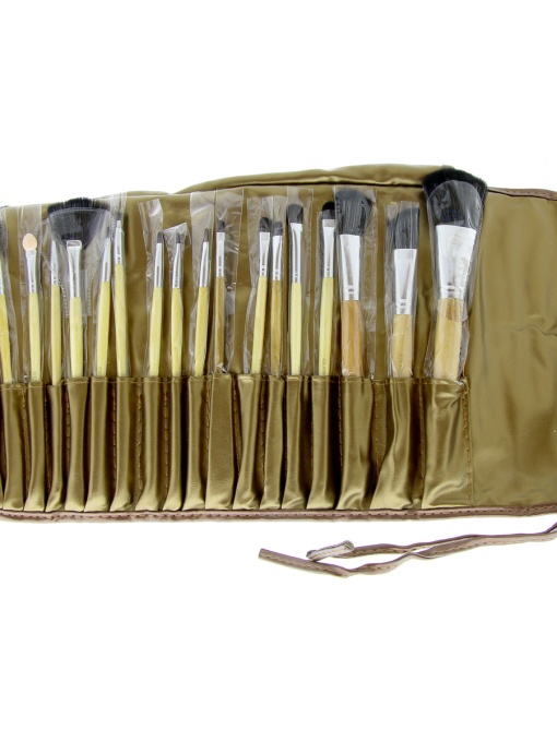 Set 18 pensule pentru make-up, Global Fashion, culoare aurie