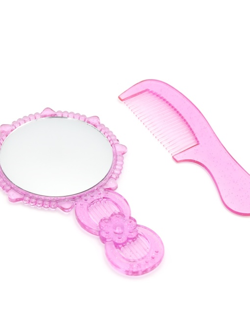Set pieptene de par si oglinda, culoare violet