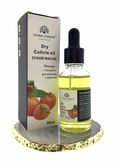 Ulei de cuticule uscată cu pipetă cu aromă de portocală, Global Fashion, 30 ml