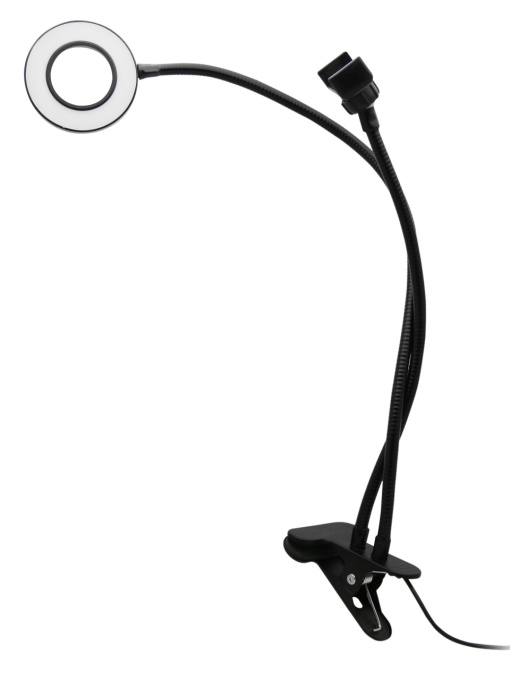 Lampa circulara de masa Led cu clema si suport flexibil de telefon, SP-43