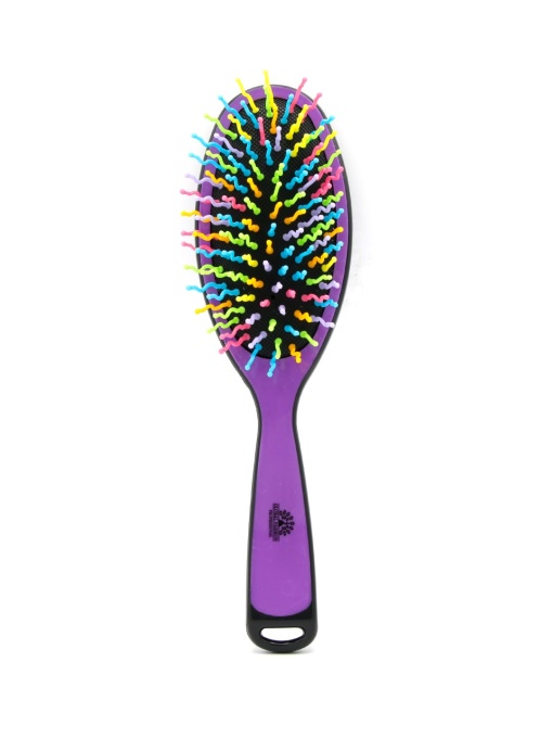 Perie pentru descalcirea parului, cu peri ondulati, 7081, negru/multicolor