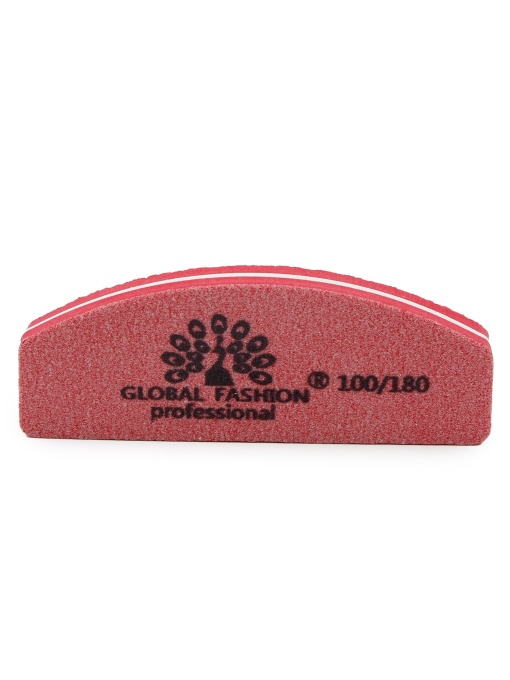 Pila buffer pentru unghii, mini, granulatie 100/180, culoare rosu