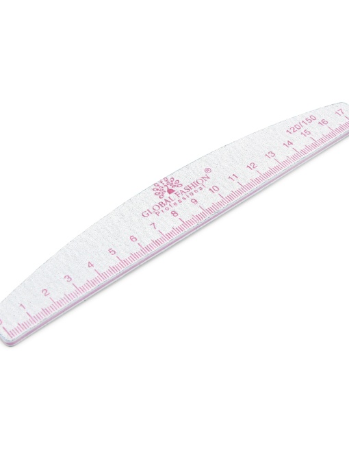 Pilă pentru unghii cu riglă, 120/150, pink, 1 buc