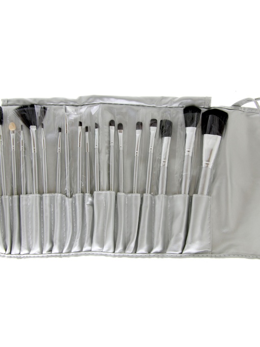 Set 18 pensule pentru make-up, Global Fashion, culoare argintie