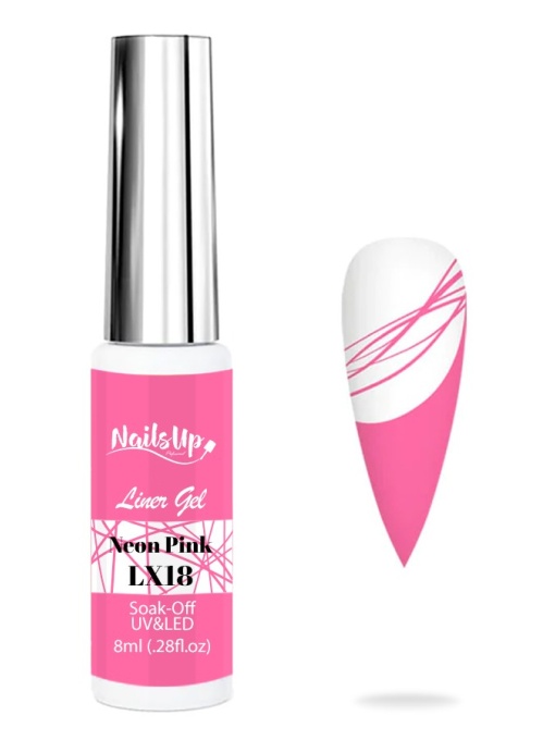 Liner Gel , NailsUp, 8 ml LX18, Neon Pink