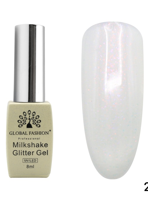 Oja semipermanenta, Milkshake Glitter, Global Fashion 8ml, 253