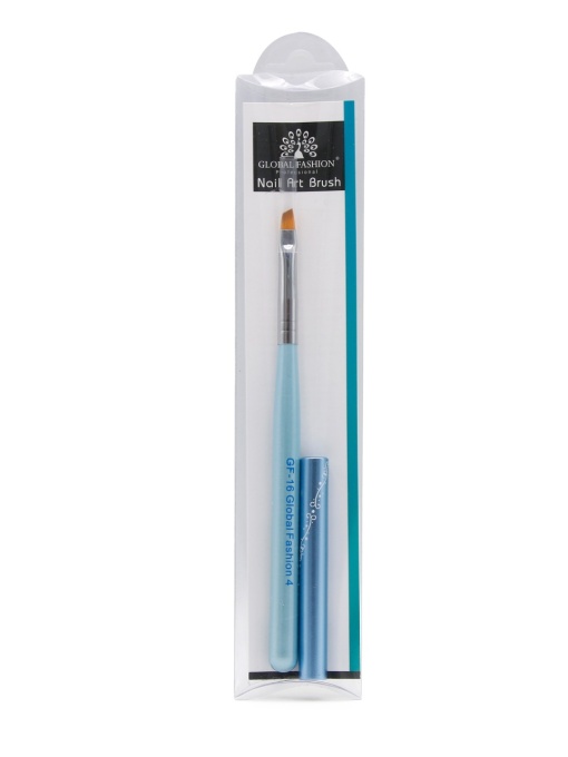 Pensula unghii cu varf diagonal, pentru aplicare gel, GF-16-4, Nr. 4, albastra