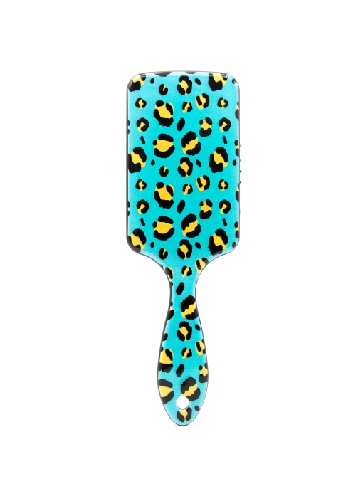 Perie pentru par, dreptunghiulara, Leopard, Verde