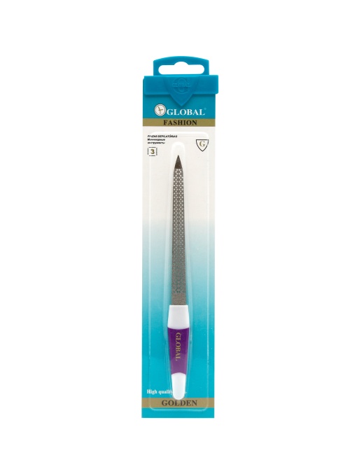 Pila metalica pentru unghii G-85, Global Fashion, violet/alb