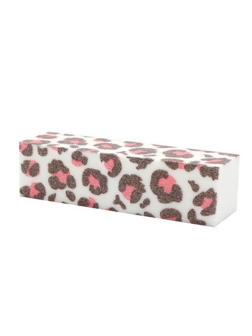 Buffer unghii cu imprimeu leopard, Roz