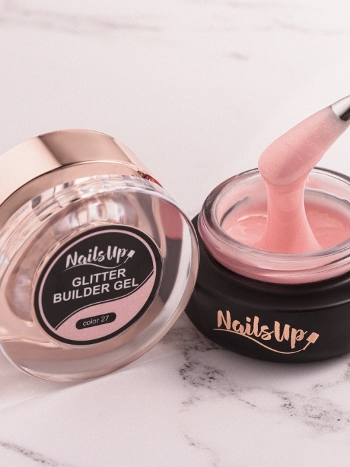 Gel Constructie Unghii Autonivelant Glitter NailsUp 30g - 27