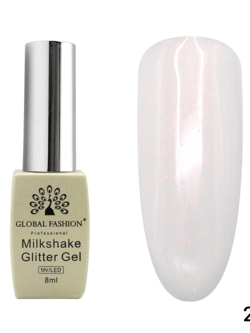 Oja semipermanenta, Milkshake Glitter, Global Fashion 8ml, 255