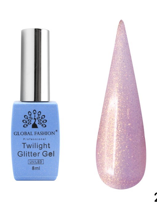 Oja semipermanenta Twilight Glitter 8ml, 201