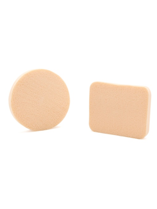 Set 2 bucati, burete make-up, pentru fond de ten, rotund si patrat, Global Fashion
