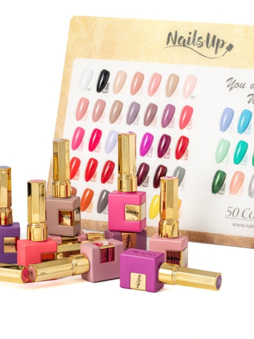 Set 50 Oja Semipermanenta NailsUp - Gold Is Your Reflection + Cadou Catalog NailsUp