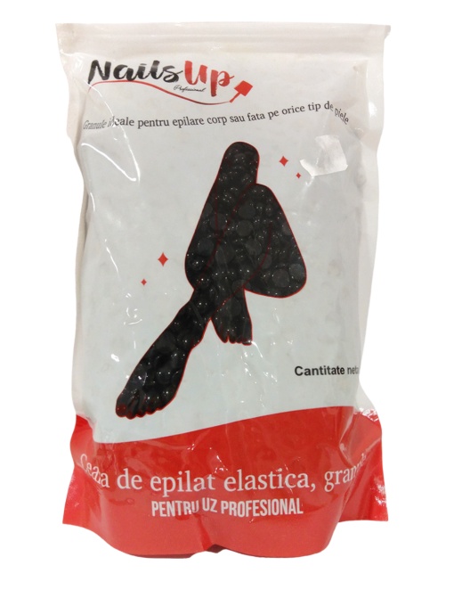 Ceara Epilat NailsUp, Elastica, Granule Black Coffee, Negru 500g