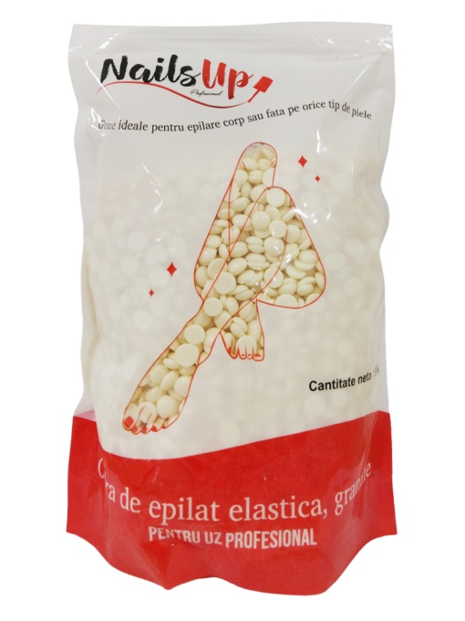 Ceara Epilat NailsUp, Elastica, Granule Brazilian Creme, Alb Perlat 500g