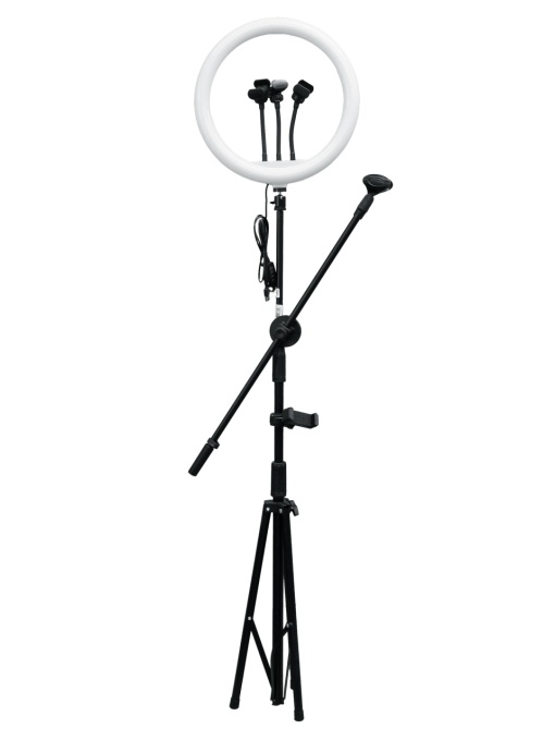 Lampa circulara, Led M-36, telecomanda selfie, 3 moduri de lumina, suport telefon, trepied 2,1m inclus