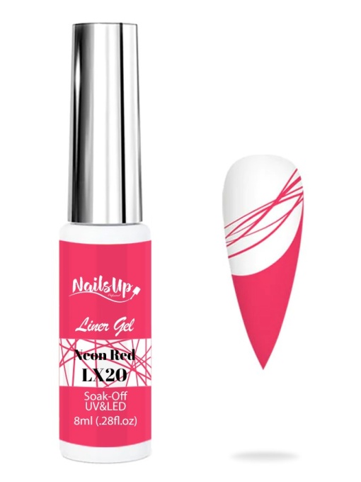 Liner Gel , NailsUp, 8 ml LX20, Neon Red