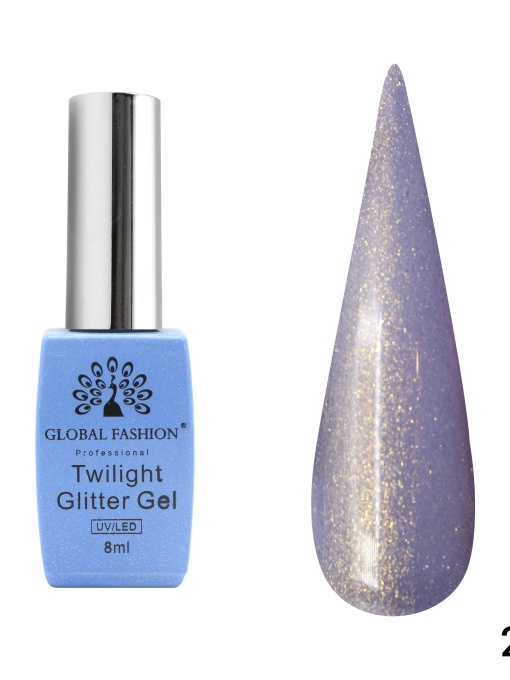 Oja semipermanenta Twilight Glitter 8ml, 202