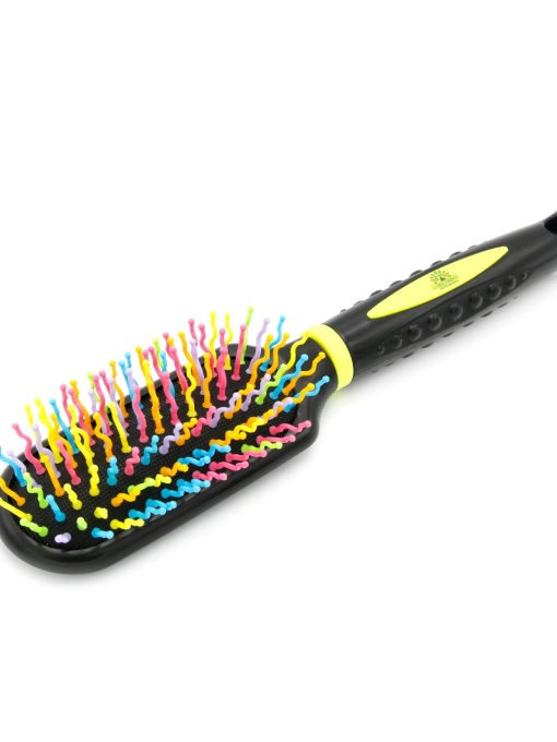 Perie pentru descalcirea parului, cu peri ondulati, 9550KH, negru/multicolor