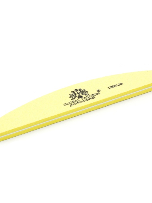 Pila buffer pentru unghii, granulatie 120/120, culoare galbena