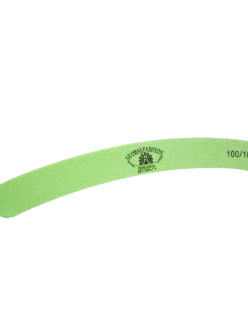 Pila pentru unghii Global Fashion, banana, verde, granulatie 100/100