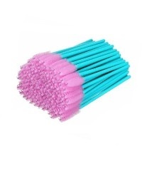 Set 50 periute pentru extensii de gene si sprancene, roz/turcuaz