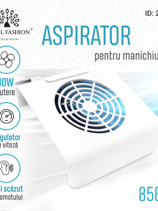 Aspirator praf unghii 858-2, 80W, culoare albă