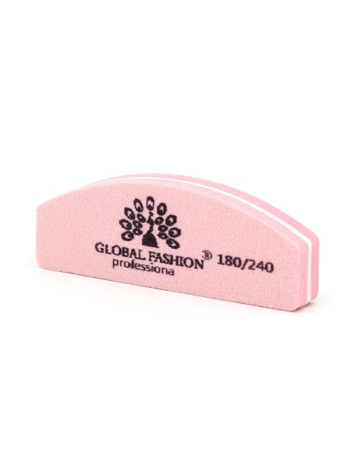 Buffer pentru unghii, mini, granulatie 180/240, culoare roz