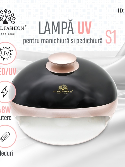 Lampa unghii LED/UV S1, Global Fashion, activare cu senzori, 48W, uscare 10s-60, pentru uscat oja semipermanenta sau gel UVs