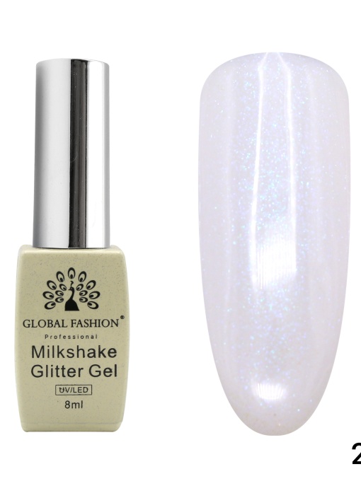 Oja semipermanenta, Milkshake Glitter, Global Fashion 8ml, 257