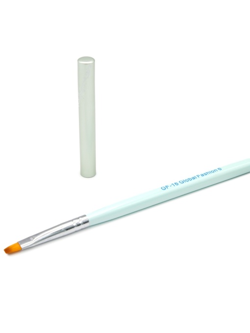 Pensula cu varf drept, par artificial, pentru aplicare gel UV, GF-16-6, Nr. 6, culoare mint
