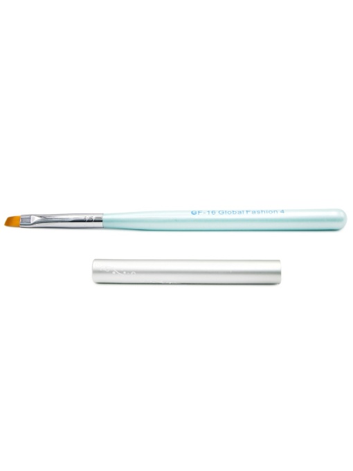 Pensula unghii cu varf diagonal, pentru gel, GF-16-4, Nr. 4, culoare mint