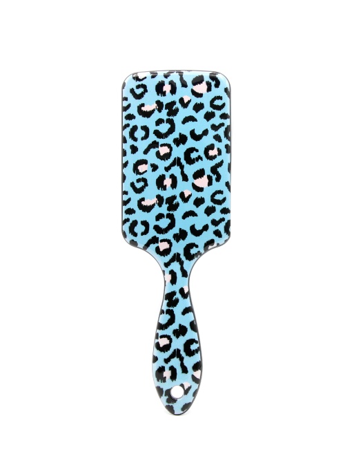 Perie pentru par, dreptunghiulara, Leopard, Turcoaz