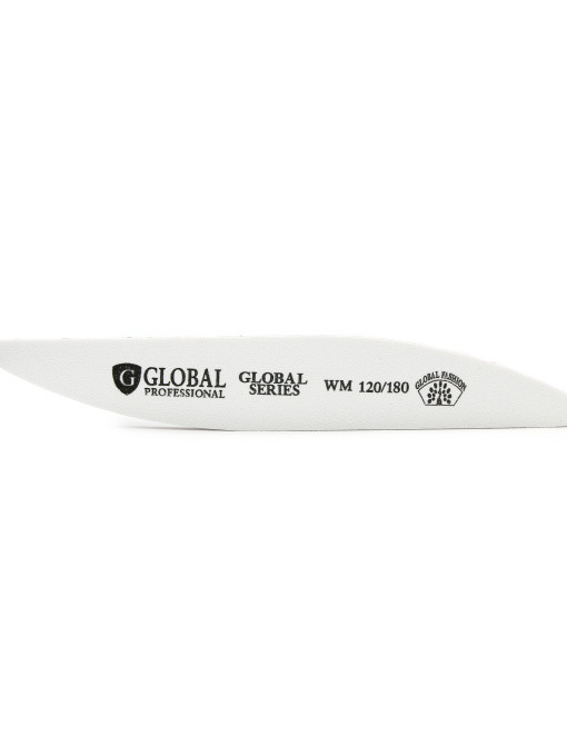 Pila pentru unghii Global Fashion series WM, forma val, alba, granulatie 120/180