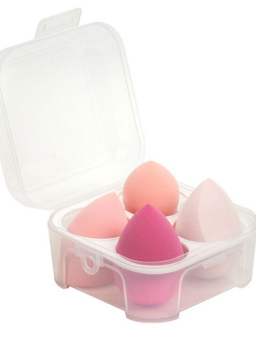 Set 4 bucati burete make-up, pentru fond de ten, multicolor