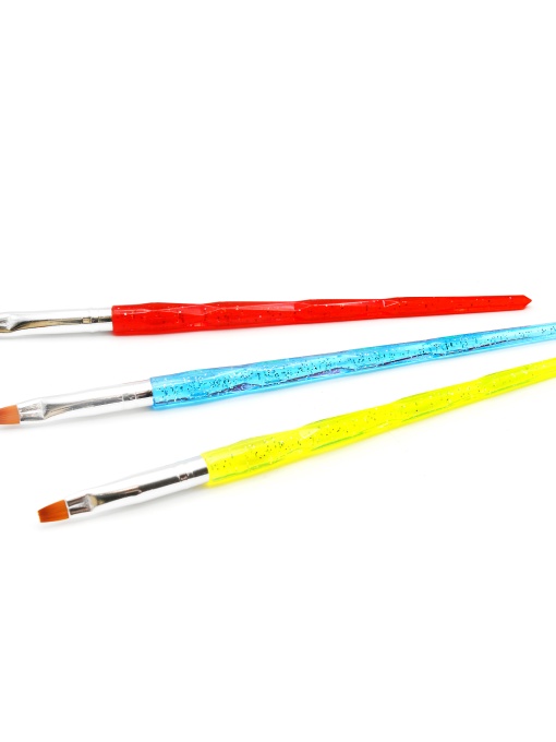 Set pensule pentru gel, drepte, Global Fashion SAM-22, #4, #6, #8, 3 buc